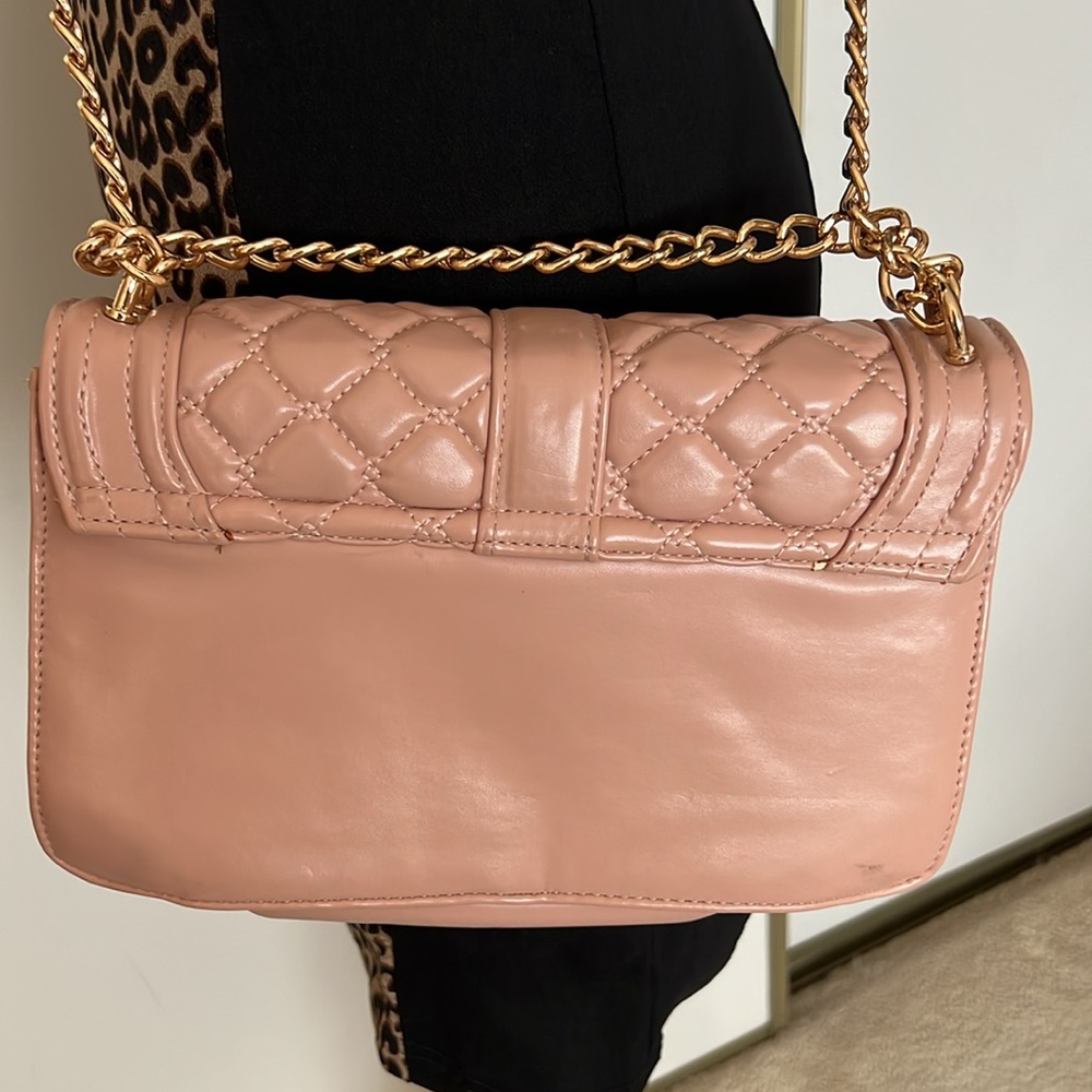 Bebe pink quilted gold chain crossbody bag with studs - Picture 11 of 17